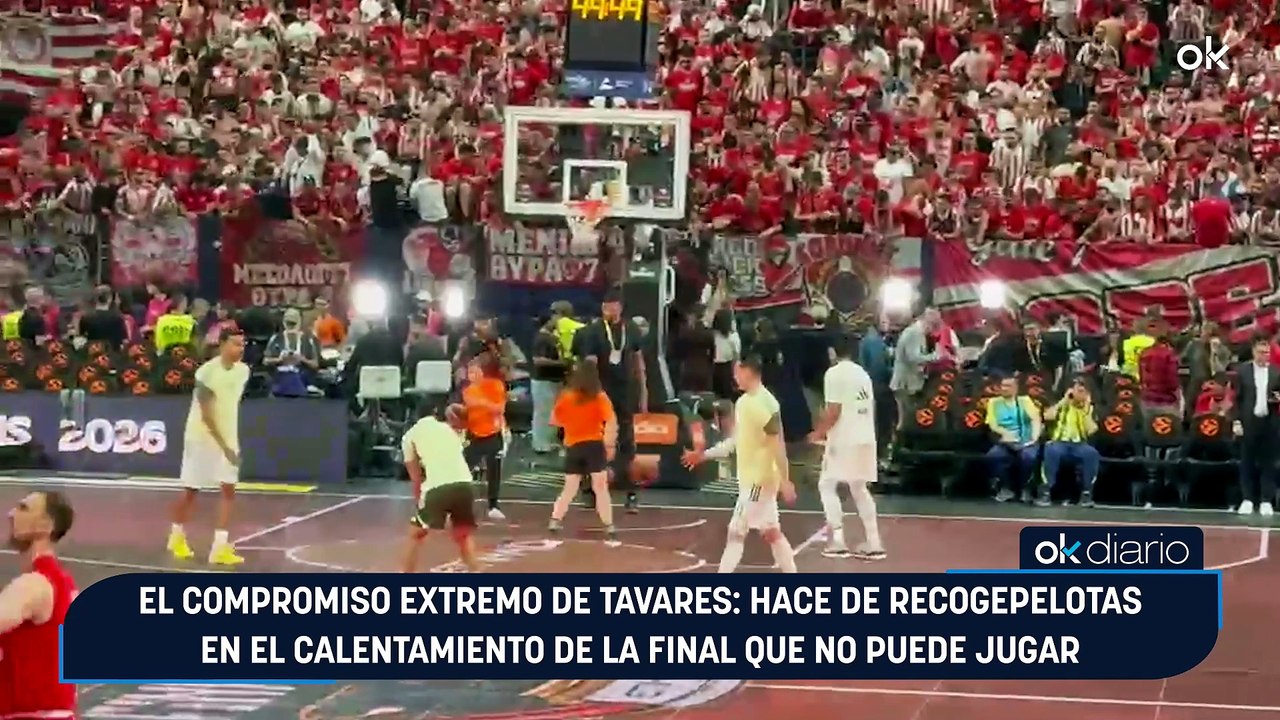 El compromiso extremo de Tavares: hace de recogepelotas en el calentamiento de la final que no puede jugar