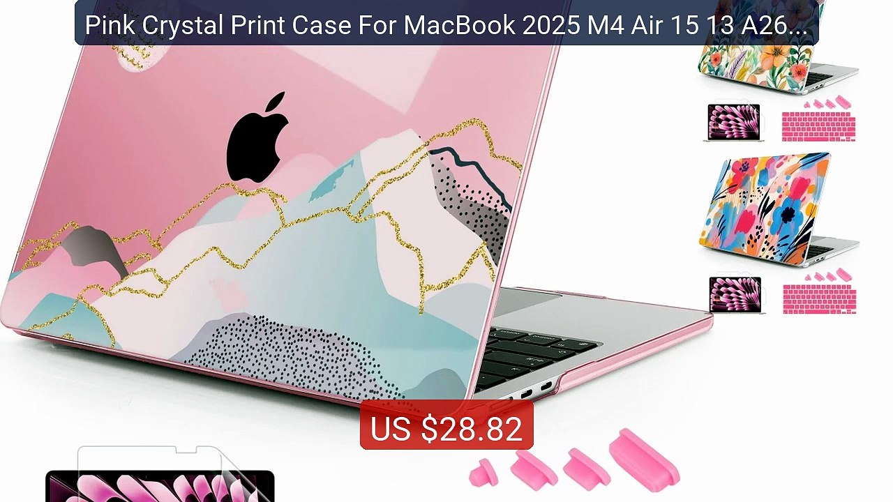 Pink Crystal Print Case For MacBook 2025 M4 Air 15 13 A2681 A2941 A... -- Top Rated 2026 | Buy Now!
