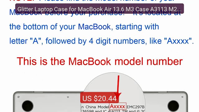 Glitter Laptop Case for MacBook Air 13.6 M3 Case A3113 M2 M1 A2337... Best Deal 2026 | Shop Now!