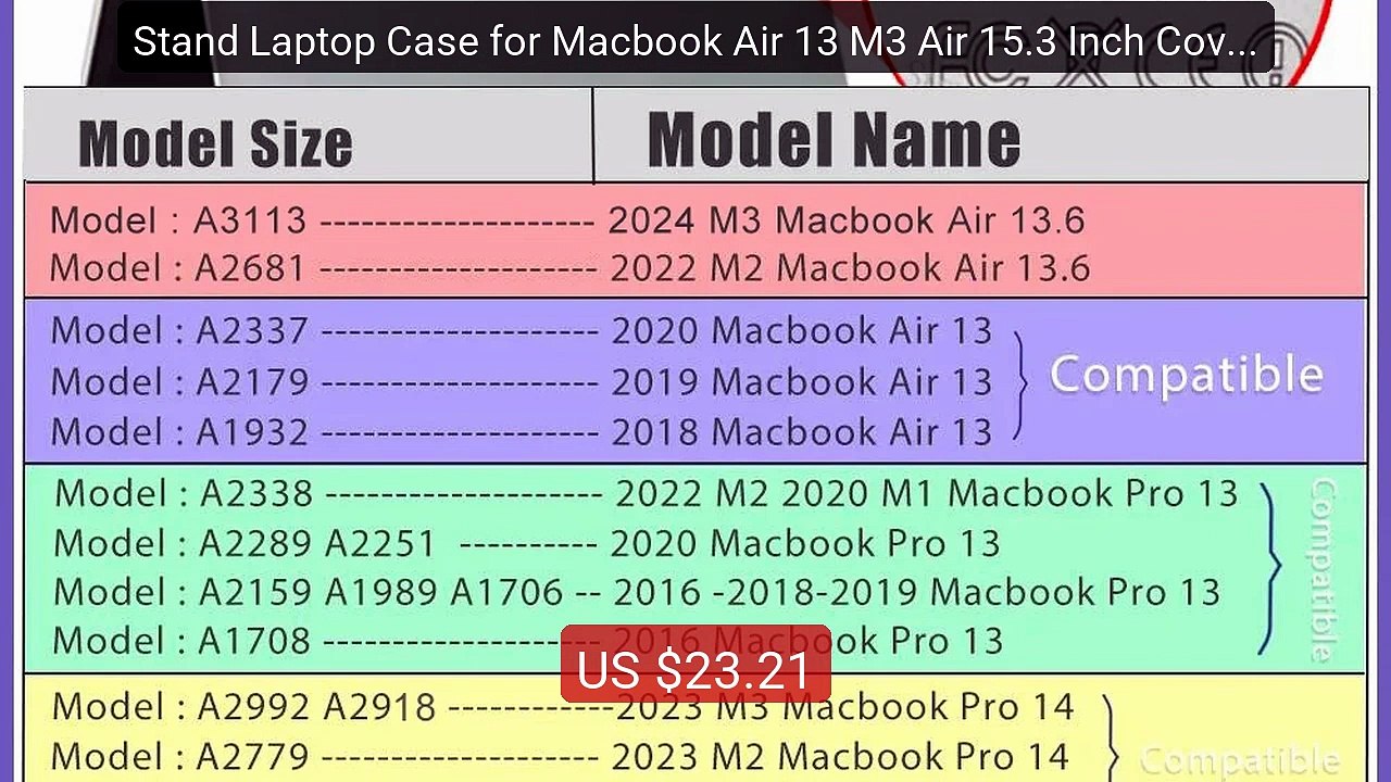 Stand Laptop Case for Macbook Air 13 M3 Air 15....