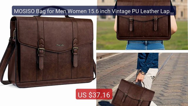 MOSISO Bag for Men Women 15.6 inch Vintage PU Leather Laptop Should... Top Rated 2026 | Buy Now!