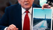 Trump der Millionen $ Poolboy  - Lincoln Memorial Reflecting Pool