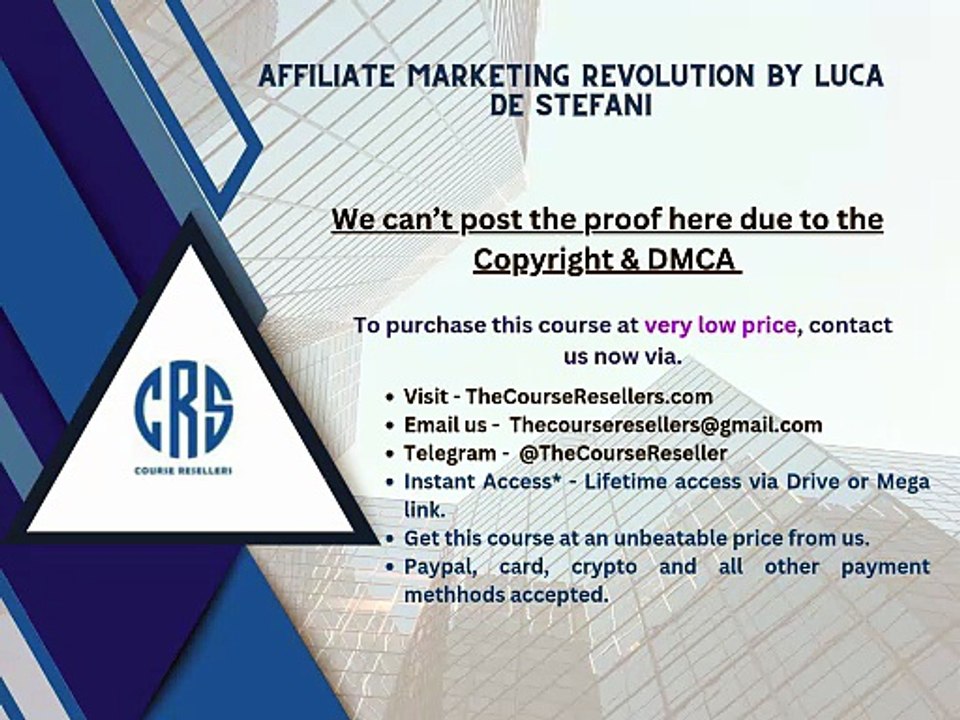 Thecourseresellers.com - Affiliate Marketing Revolution by Luca De Stefani