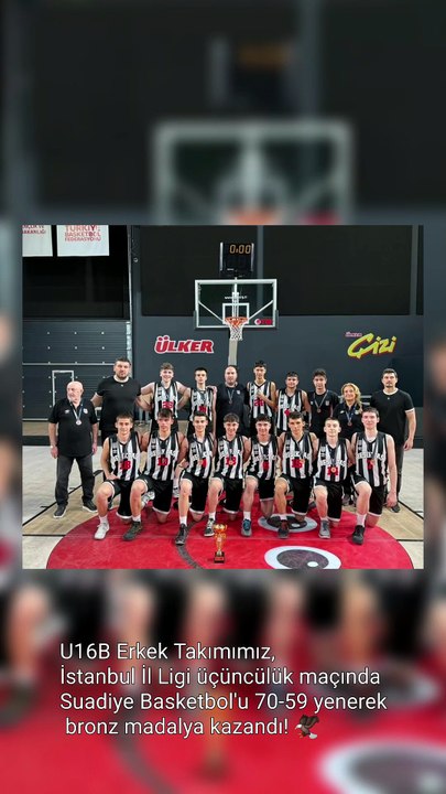 U16B Erkek Takımımız, İstanbul İl Ligi üçüncülük maçında Suadiye Basketbol'u 70-59 yenerek bronz madalya kazandı! 🦅