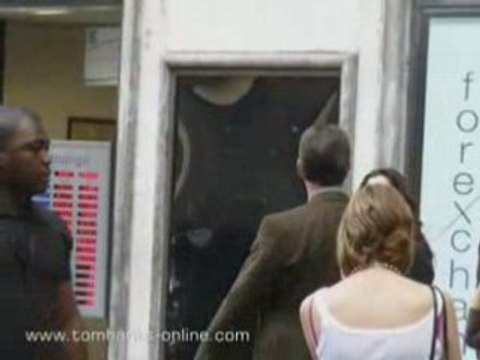 Tom Hanks on the set of Angels & Demons