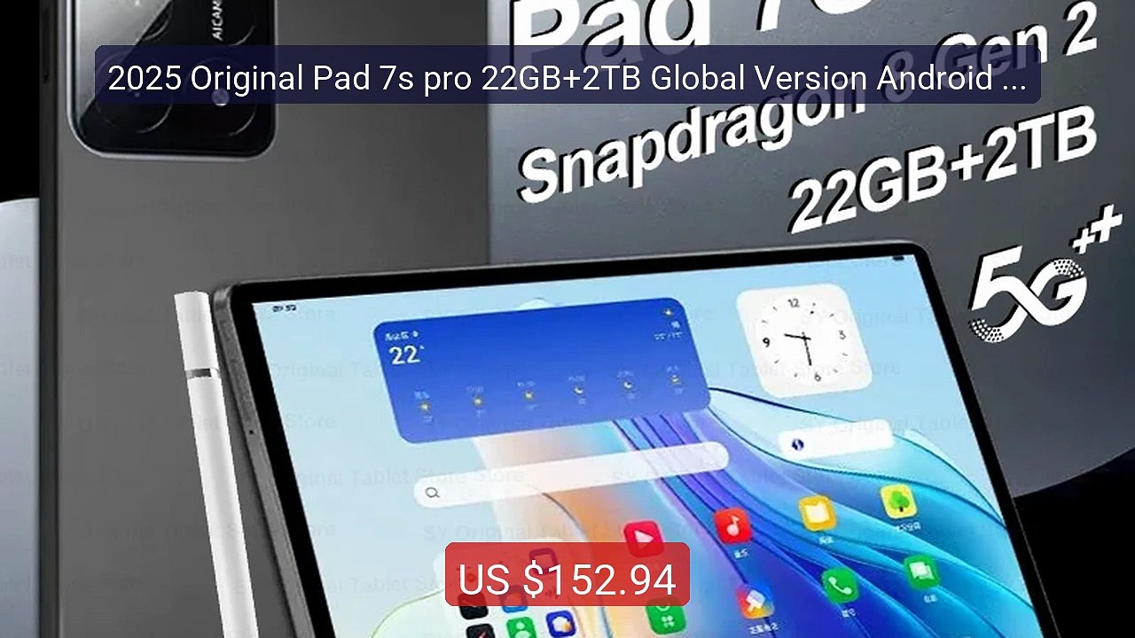 2025 Original Pad 7s pro 22GB+2TB Global Version Android Ta... -- Top Pick 2026 | Unbeatable Price!