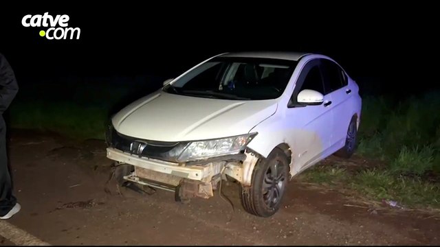 Mulher passa mal ao volante e sai da pista na BR-163 em Cascavel