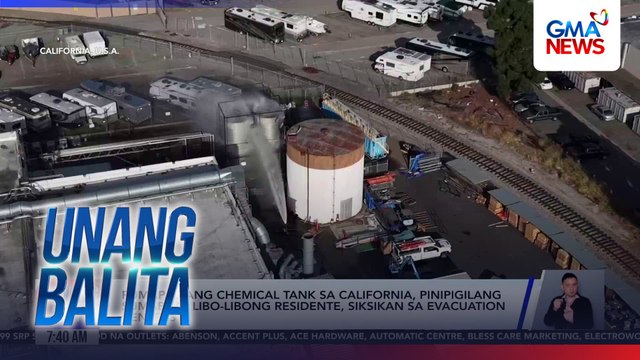 Pumapalyang chemical tank sa California, pinipigilang sumabog; libo-libong residente, siksikan sa evacuation centers | Unang Balita
