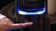 Rocket Shape Air Cooler with Mist Spray RGB Desk Fan Dual Fan Quiet Office Fan