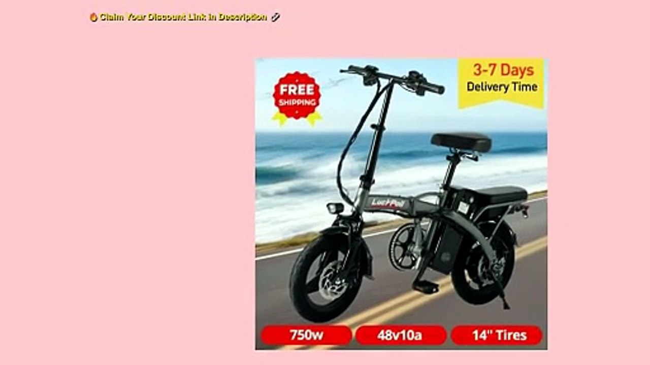 Compact Foldable Electric Bicycle for Adults,14" Portable Commuter Ebike with peak 750W Peak Motor 20MPH Speed,Removable Battery