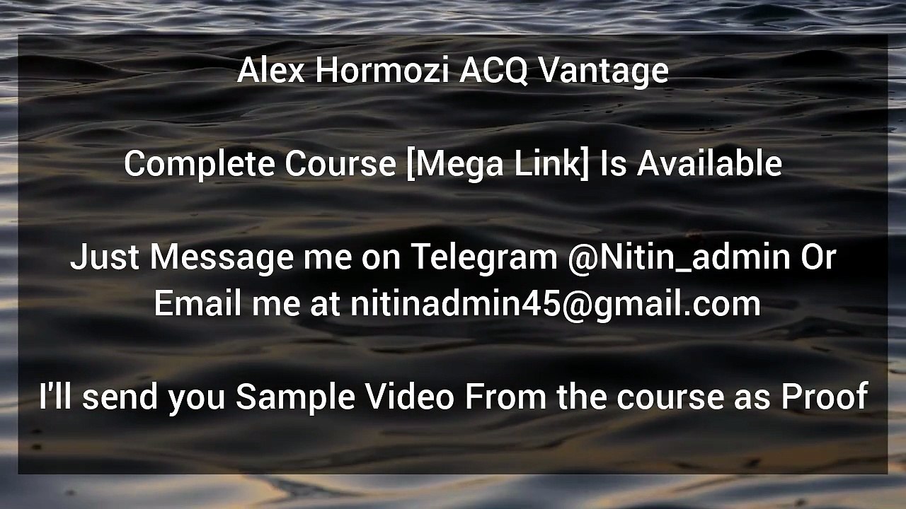 Alex Hormozi ACQ Vantage Course