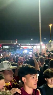 Accoglienza dei tifosi della Roma dopo la conquista del posto Champions