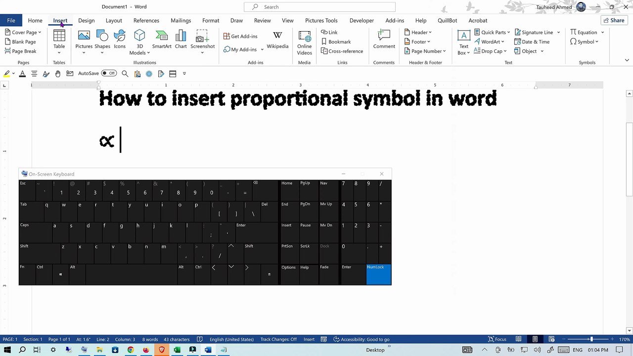 How to Type Proportional Symbol in Microsoft Word - video Dailymotion