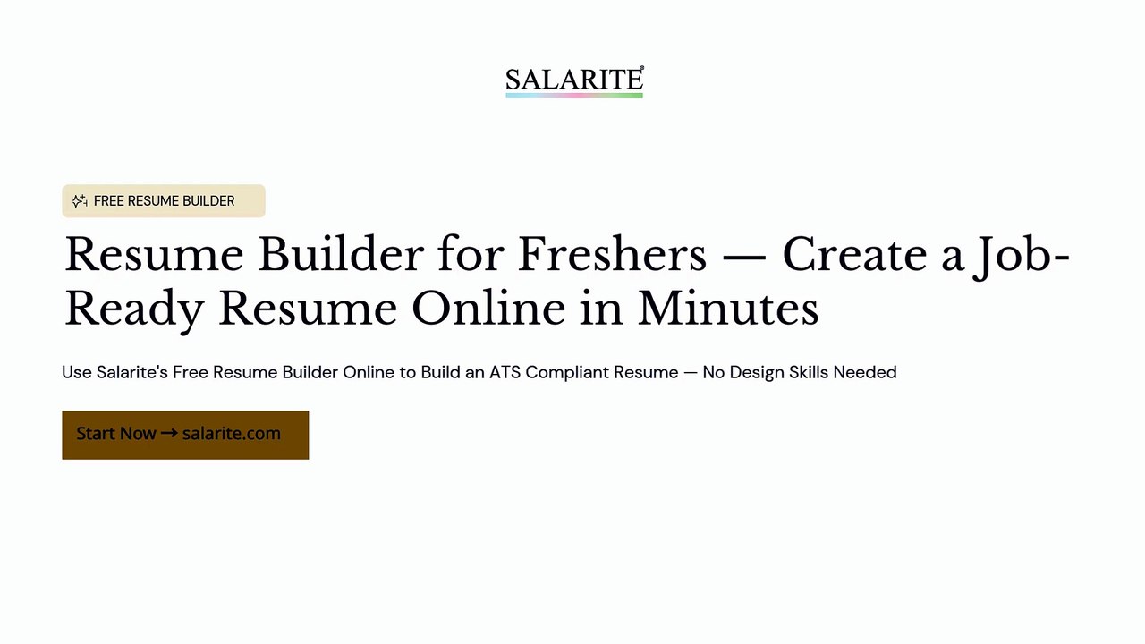 Resume Builder for Freshers — Create a Job-Ready Resume Online in Minutes