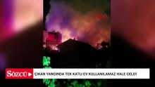 Çıkan yangında tek katlı ev kullanılamaz hale geldi