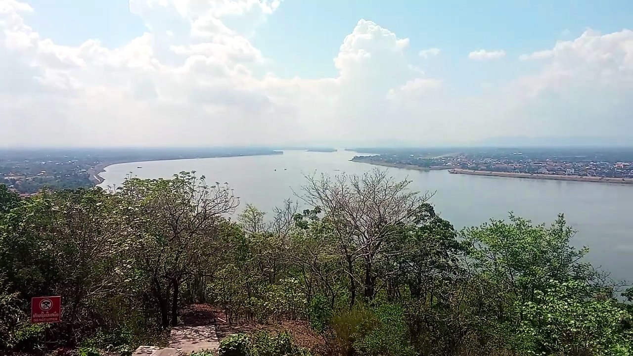 At the Golden Buddha overlooking the Mekong River