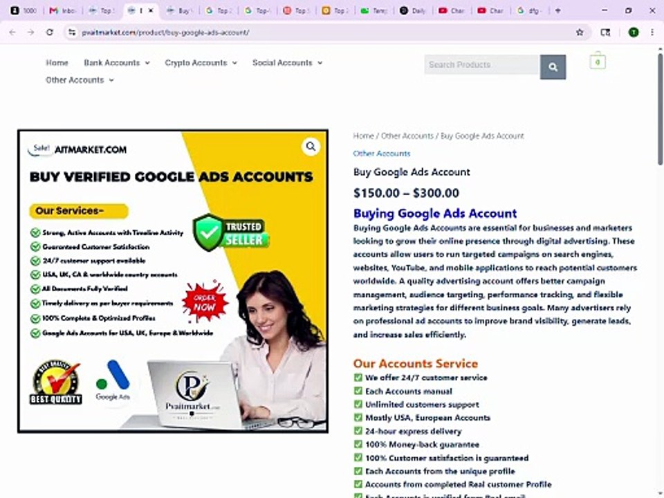 Top-Website-Offering-To Buy Google Ads Account - 100% Active, Safe & Full Verified