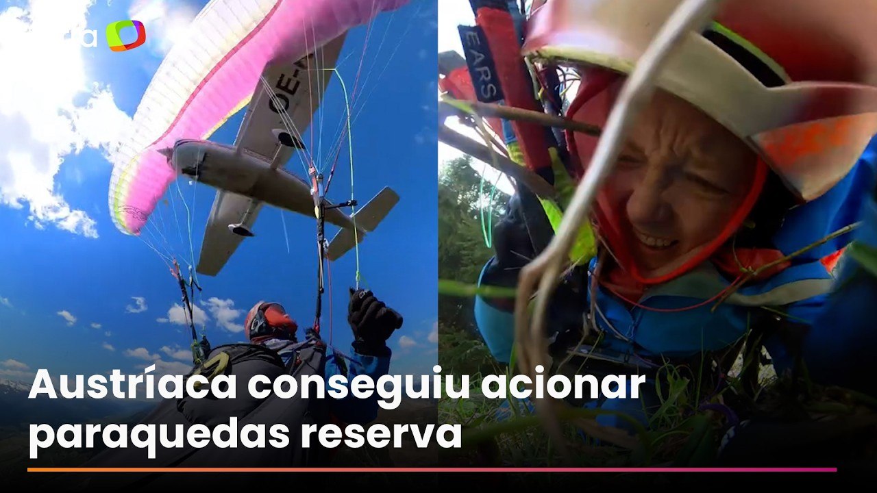 Praticante de parapente sobrevive após colisão...