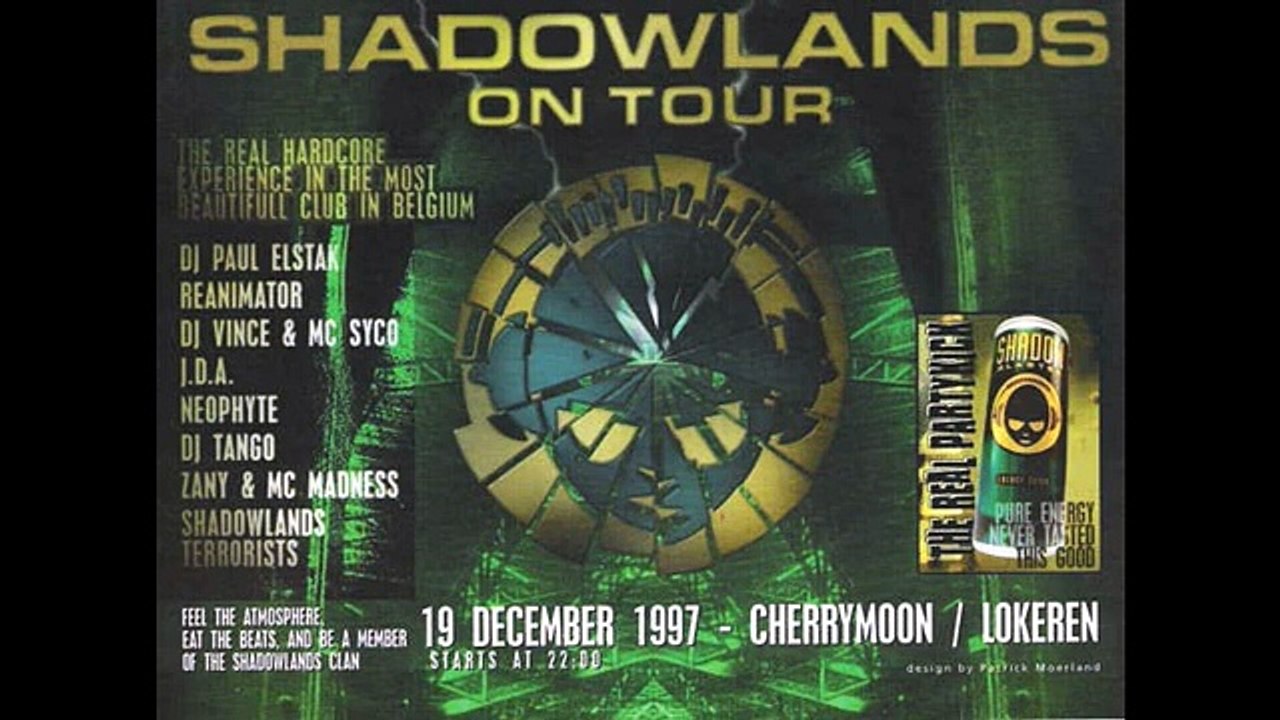 IO,DJANGELRAVE =IO,VALERIO CATTANEO PRESENTS : Shadowlands Terrorists @ Shadowlands On Tour - Cherrymoon, Lokeren 19-12-1997 !!