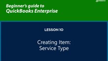 10 - Creating Item: Service Type