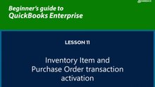 11 - Inventory Item and Purchase Order transaction activation