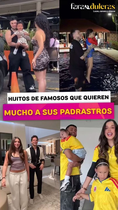 Hijitos de famosos  que quieren mucho a sus padrastros