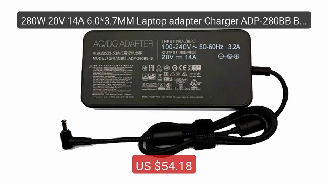280W 20V 14A 6.0*3.7MM Laptop adapter Charger ADP-280BB B For ... Hot Deal 2026 | Limited Offer!