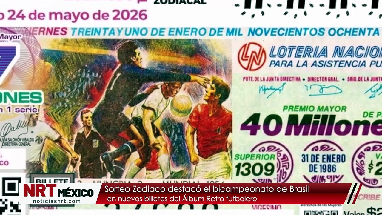 Sorteo Zodiaco destacó el bicampeonato de Brasil en nuevos billetes del Álbum Retro futbolero