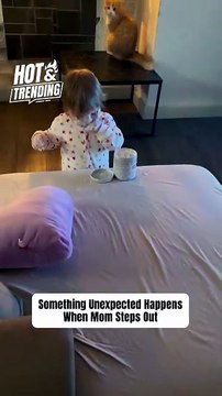 Young girl covers herself and the entire room in diaper rash cream
