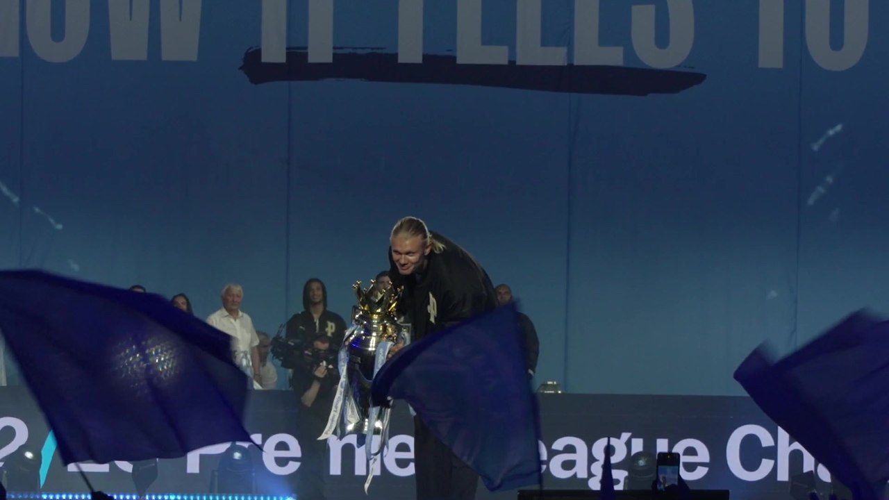 Manchester City legends parade the 20 trophies won under Pep Guardiola