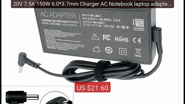 20V 7.5A 150W 6.0*3.7mm Charger AC Notebook laptop adapter For... Hot Deal 2026 | Limited Offer!