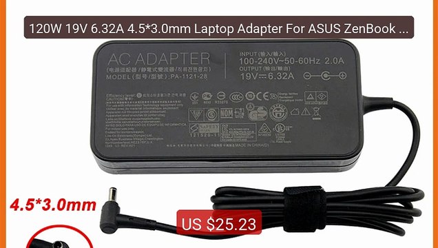 120W 19V 6.32A 4.5*3.0mm Laptop Adapter For ASUS ZenBook Pr... Top Pick 2026 | Unbeatable Price!