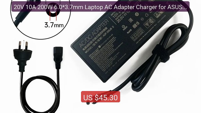 20V 10A 200W 6.0*3.7mm Laptop AC Adapter Charger for ASUS ADP-... Hot Deal 2026 | Limited Offer!