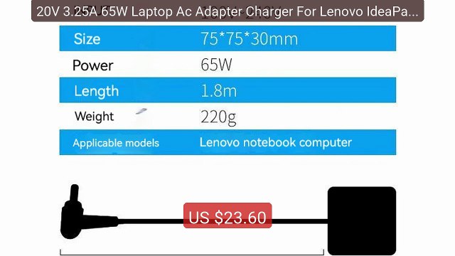 20V 3.25A 65W Laptop Ac Adapter Charger For Lenovo IdeaPad 330... Hot Deal 2026 | Limited Offer!