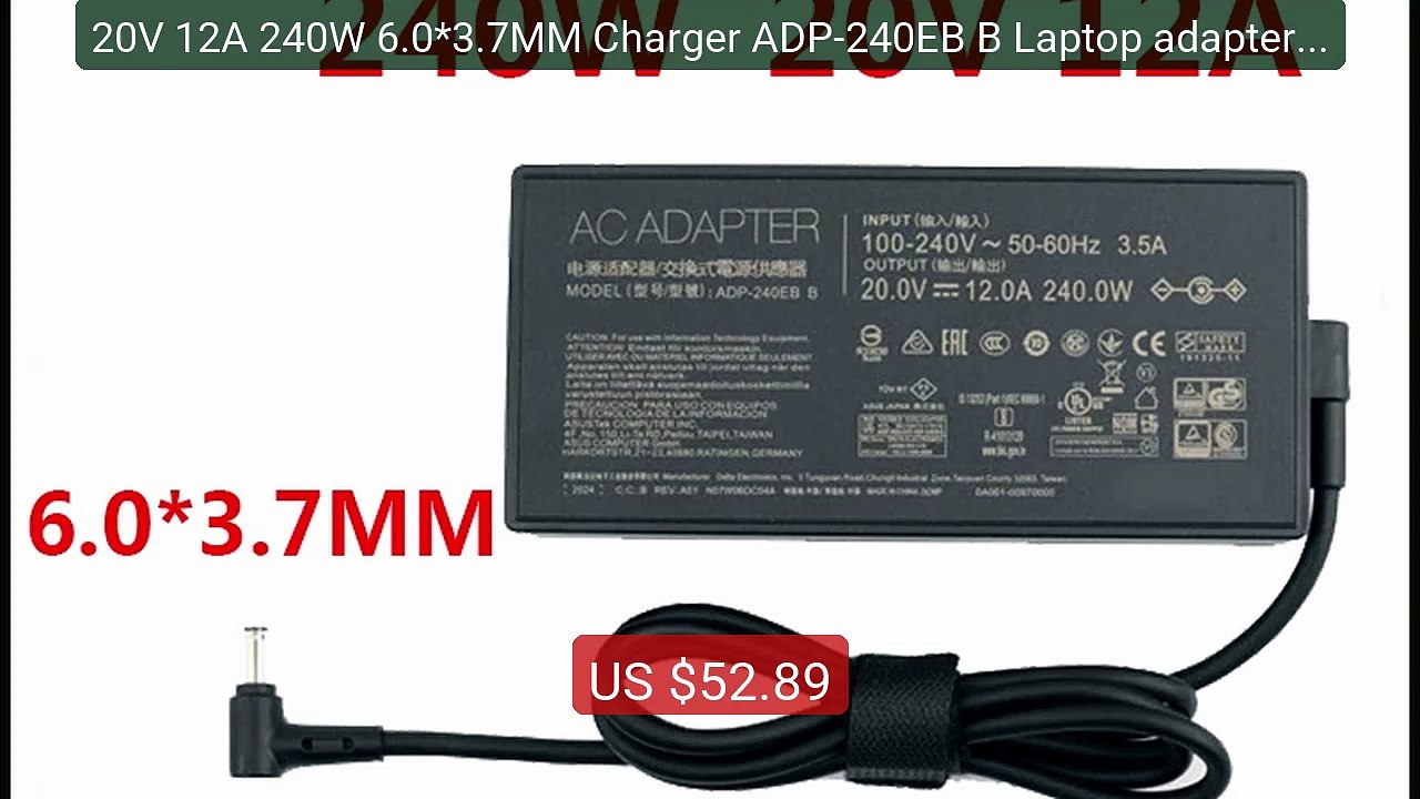 20V 12A 240W 6.0*3.7MM Charger ADP-240EB B Laptop adapter For ... -- Hot Deal 2026 | Limited Offer!