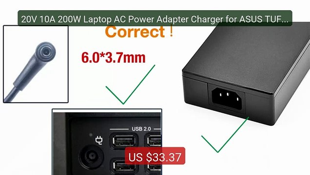 20V 10A 200W Laptop AC Power Adapter Charger for ASUS TUF Gam... Amazing Value 2026 | Must Have!