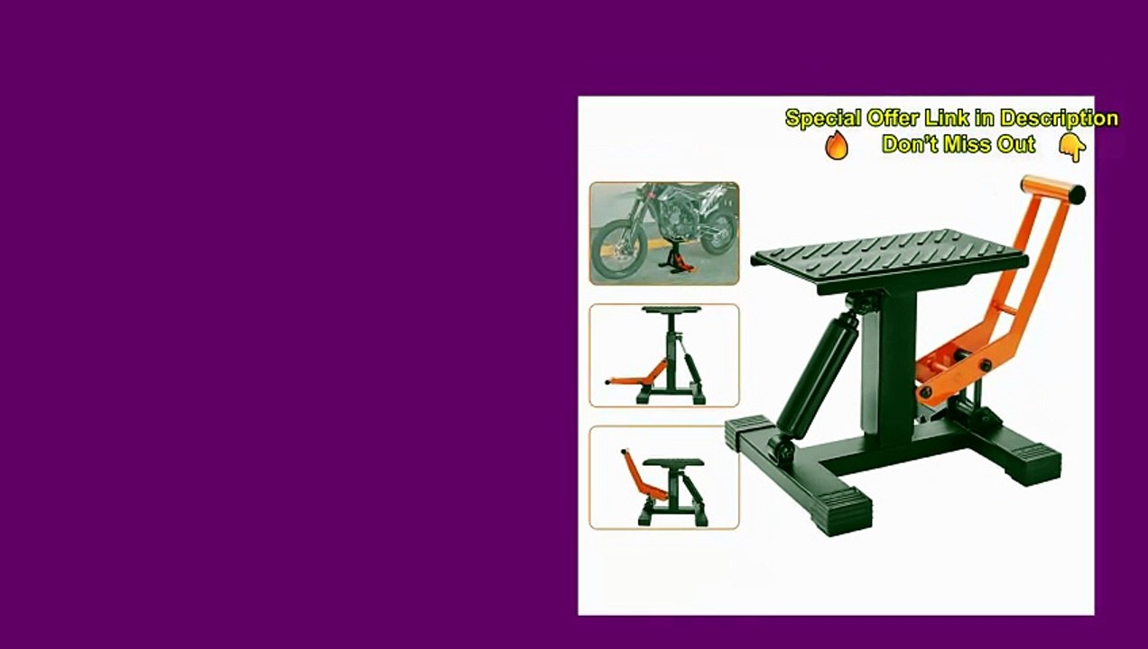 SucceBuy Motorcycle Jack Lift Stand 440lb Dirt Bike Lift Stand Hydraulic Lift Operation Adjustable Height Hoist Table for Repair