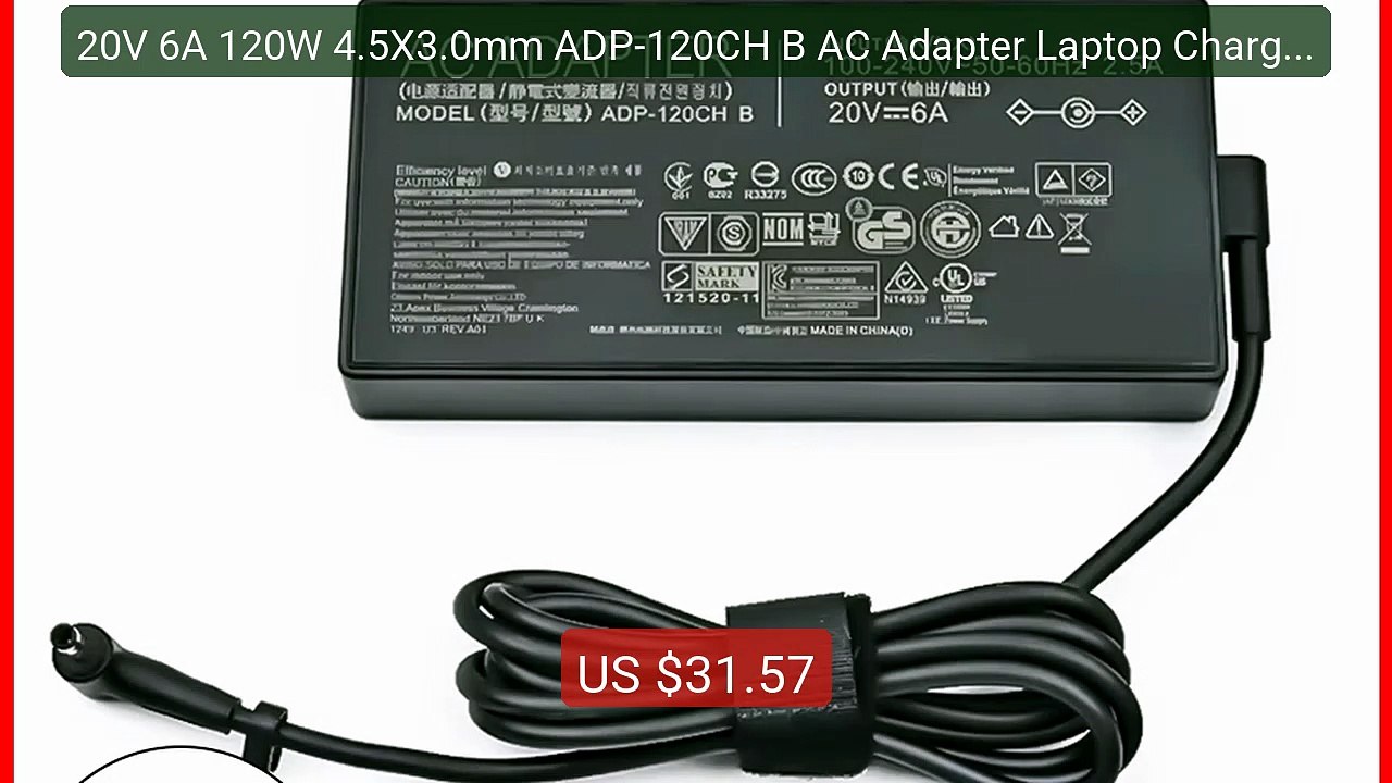 20V 6A 120W 4.5X3.0mm ADP-120CH B AC Adapter Laptop Charger F... -- Amazing Value 2026 | Must Have!