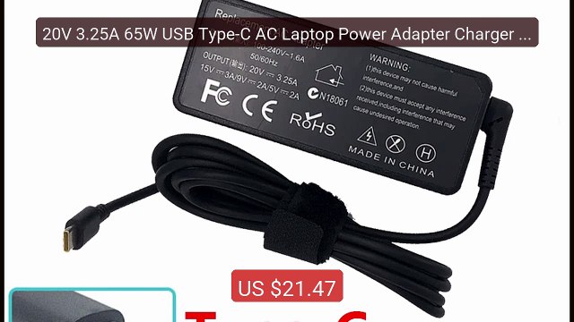 20V 3.25A 65W USB Type-C AC Laptop Power Adapter Charger Fo... Top Pick 2026 | Unbeatable Price!