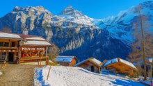 Gimmelwald Switzerland Snowy Village in the Swiss Alps 4K 60fps