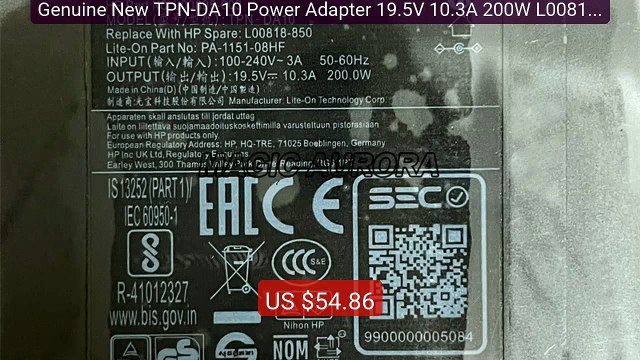Genuine New TPN-DA10 Power Adapter 19.5V 10.3A 200W L00818-850 L008... Top Rated 2026 | Buy Now!
