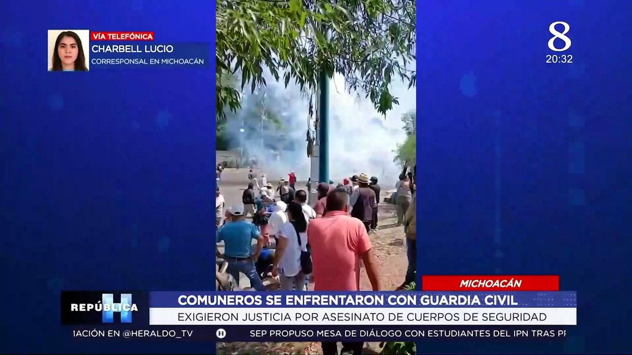 ¡Protesta explota en violencia! Comuneros y antimotines protagonizan intensa pelea en Morelia