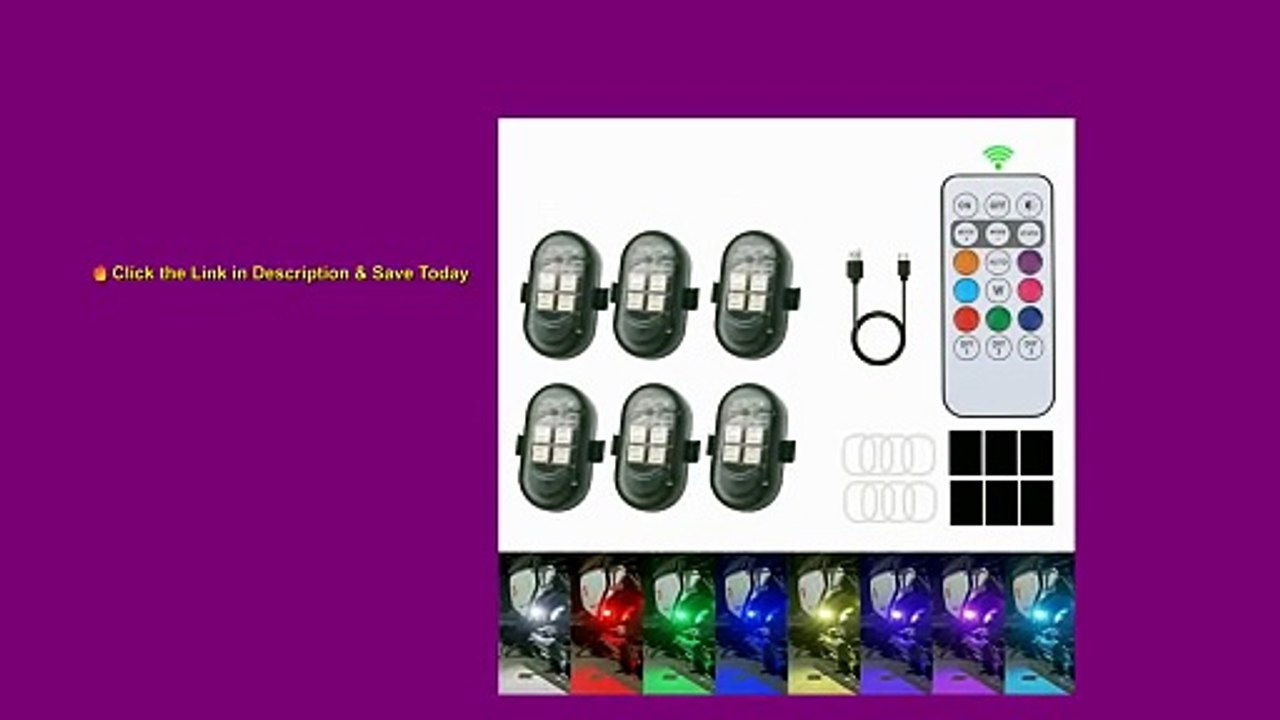 2/4/6pcs Wireless Remote Control LED Strobe Light for Car Motorcycle Drone Scooter Anti-collision Warning Lamp Flash Indicator