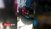 Özgür Özel, İzmir mitinginde Muharrem İnce'nin otobüsünü kullanıyor