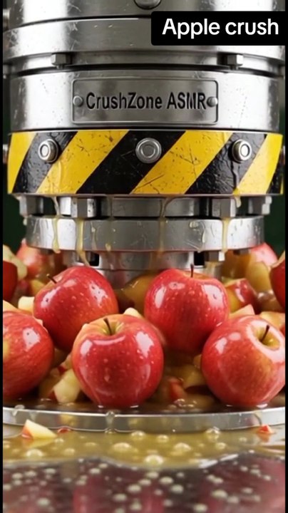 Hydraulic Press Crushing Apples #foryou #trending #crushingvideo #fypシ゚viral #hydrolicpress @No Name ❤️‍😭👀