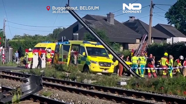 First footage released after deadly train and school minibus crash in Belgium