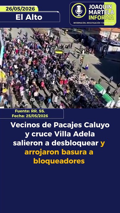 Vecinos de Pacajes Caluyo y cruce Villa Adela salieron a desbloquear y arrojaron basura a bloqueadores