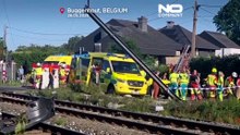 Опубликованы первые кадры после смертельного ДТП поезда и школьного микроавтобуса в Бельгии