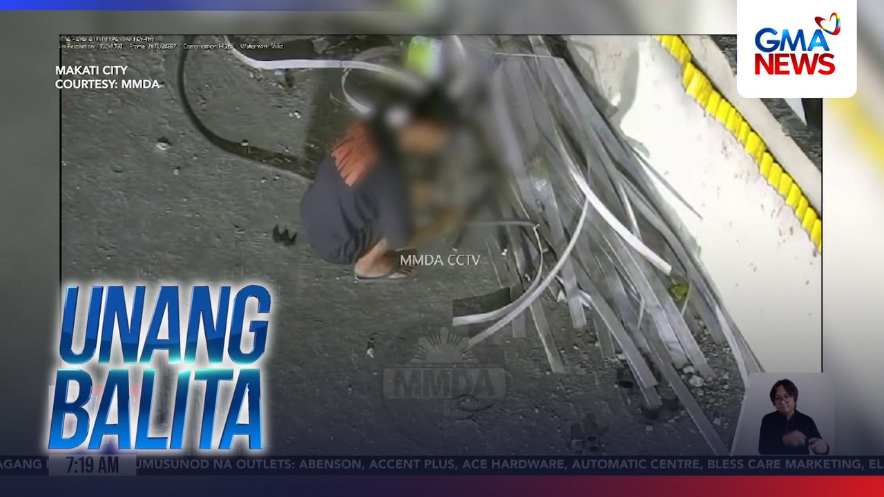 Huli-cam - Nakalaylay na kable sa Ayala tunnel, tinangay; suspek, arestado | Unang Balita