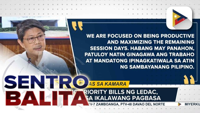 Ilang priority bill, target maipasa ng Kamara bago mag-adjourn ang Kongreso sa susunod na Linggo | ulat ni Vel Custodio